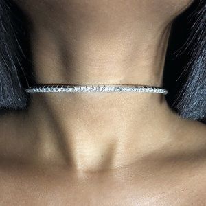 Silver Diamond Choker Replica